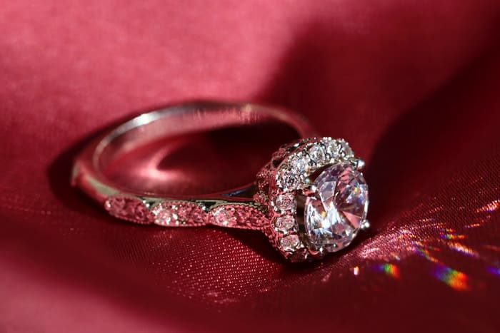 silver diamond ring